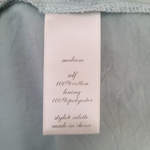 Altar'd State Sz M Mint Green Vilette Dress Boho Back Lace Up Swiss Dots Ruffles - Picture 4 of 8